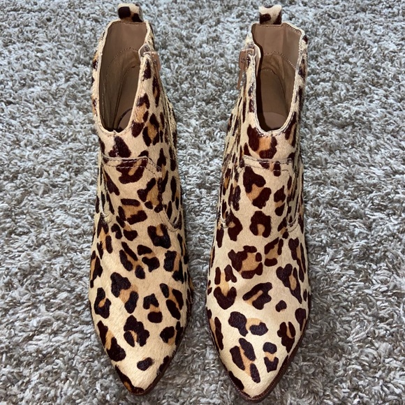 Steve Madden Ladd Cow Hair Cheetah Print Booties - Picture 4 of 16